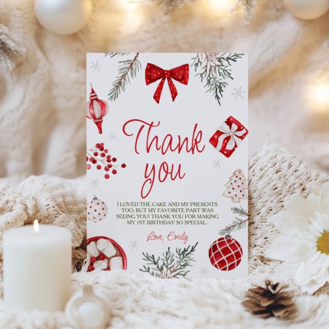 Oh What Fun Christmas Birthday Thank You Card (Creator Uploaded)