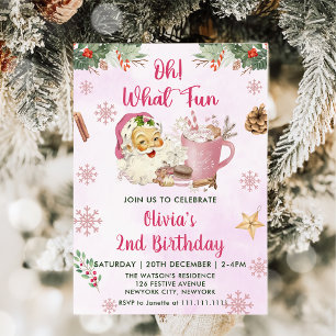 Oh! What Fun Christmas Cookie Birthday Party  Invitation