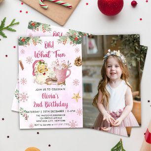 Oh! What Fun Christmas Cookie Birthday Party  Invitation