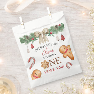 Oh What Fun Christmas Cookies 1st Birthday Favour Bag