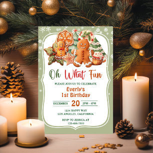 Oh What Fun! Christmas Cookies Birthday Party  Invitation