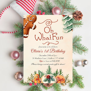 Oh What Fun! Christmas Cookies Birthday Party Invitation