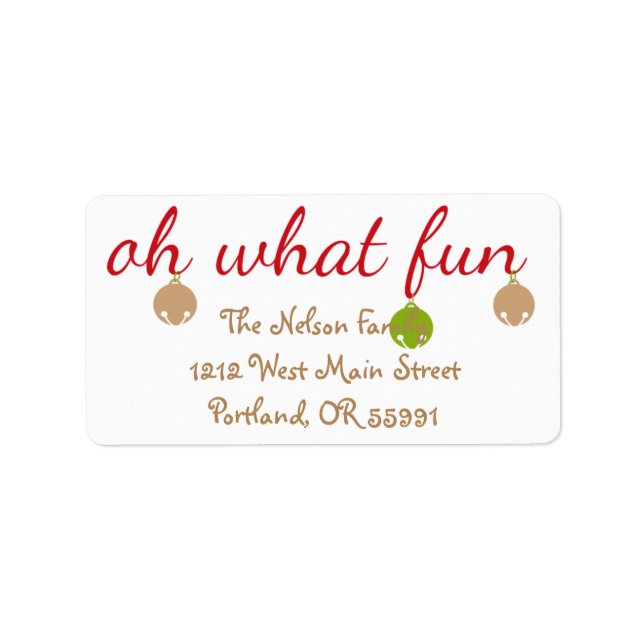 Oh What Fun! Christmas custom labels (Front)