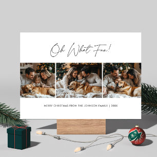 Oh What Fun Christmas Family Fun Photo Dog Holiday Card