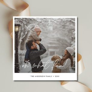 Oh What Fun Christmas Family Fun Snow Photo Holiday Card