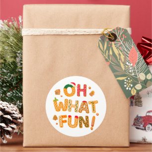 Oh What Fun Christmas Gingerbread Cookies Classic Round Sticker