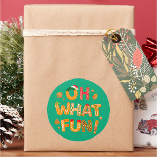Oh What Fun Christmas Gingerbread Cookies Classic Round Sticker