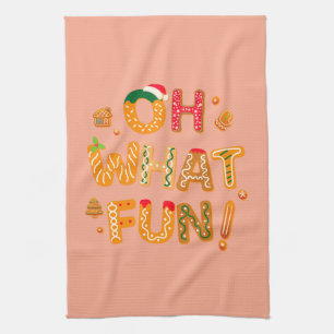 Oh What Fun Christmas Gingerbread Cookies Tea Towel