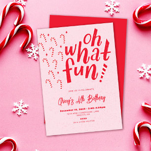 Oh What Fun Christmas Holiday Birthday invitation 