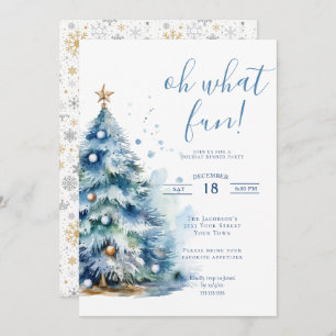 Oh What Fun Christmas Holiday Dinner Party Invitation