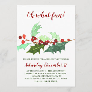 Oh What Fun  Christmas Holiday Invitation