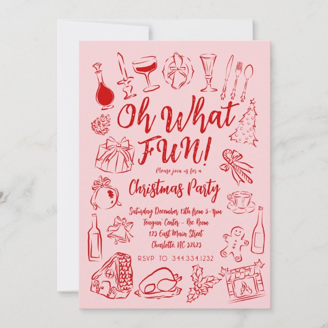 Oh What Fun Christmas Invitation (Front)
