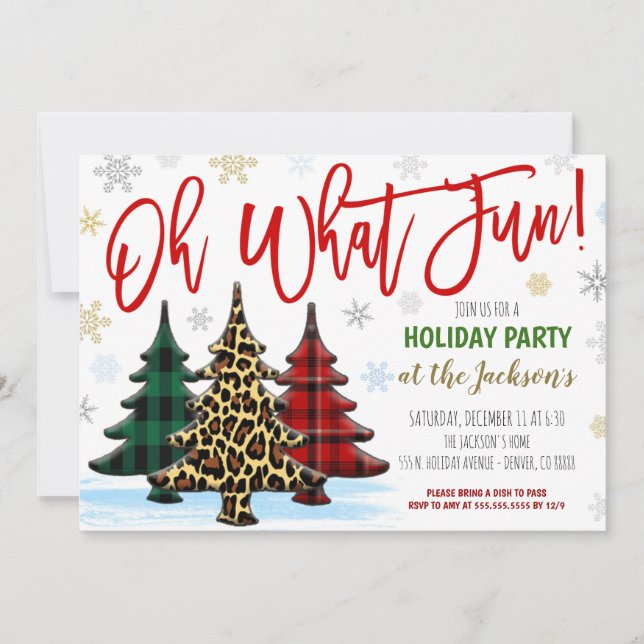 Oh What Fun Christmas Party Invitation (Front)