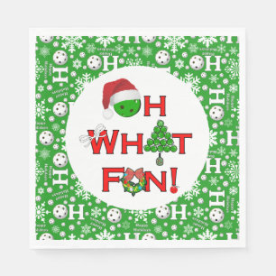Oh What Fun Christmas Pickleball Party Snowballs Napkin