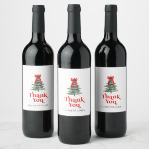 Oh What Fun Christmas Tree 1st Birthday Wine Label