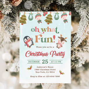 Oh What Fun Christmas Winter Party Invitation