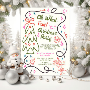 Oh What Fun Doodle Christmas Party Invitation