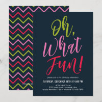 Oh What Fun EDITABLE COLOR Party Invitation