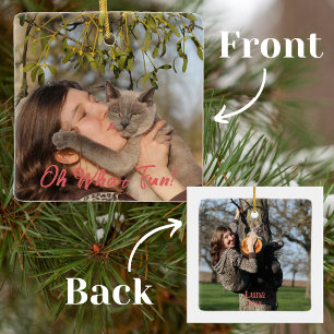 Oh What Fun Funny Pet Christmas  Ceramic Ornament