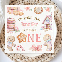 Oh What Fun Gingerbread 1st Birthday Paper