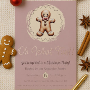 Oh What Fun Gingerbread Man Holiday Party   Pink
