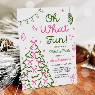 Oh What Fun Hand Drawn Christmas Holiday Party Invitation