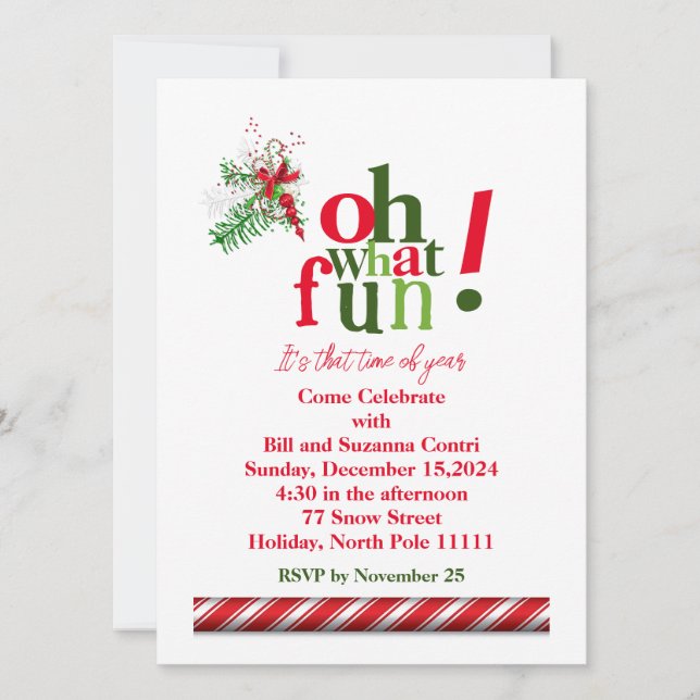 Oh What Fun! Holiday Invitation (Front)