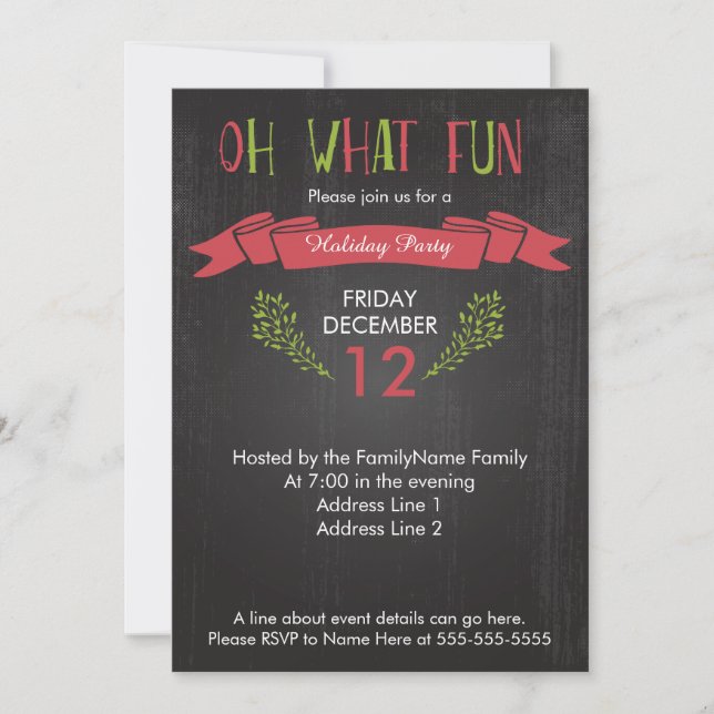 Oh What Fun Holiday Party Invitations (Front)