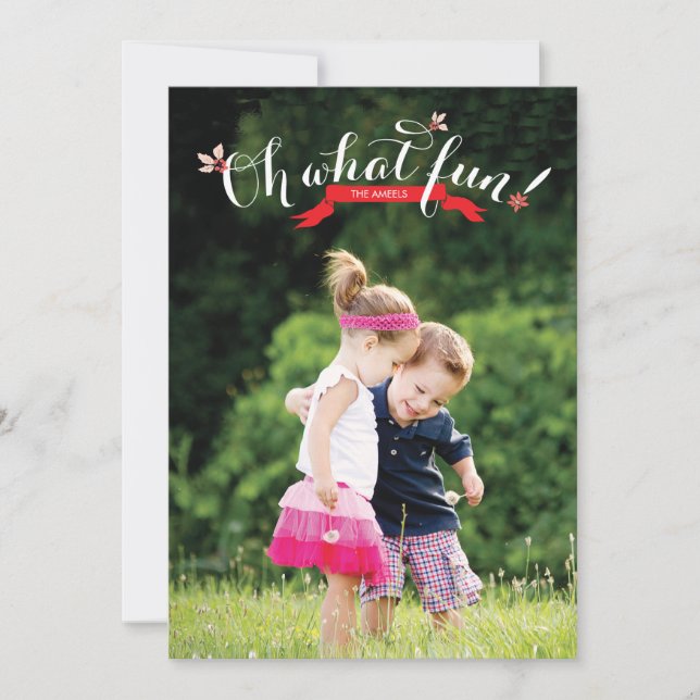 Oh what fun | Holiday Photo Card (Front)