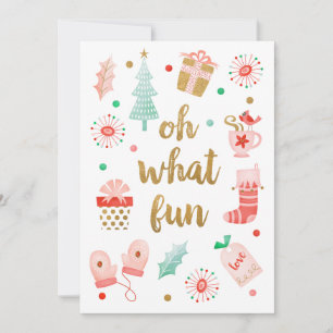 Oh What Fun Holiday Script Photo Card