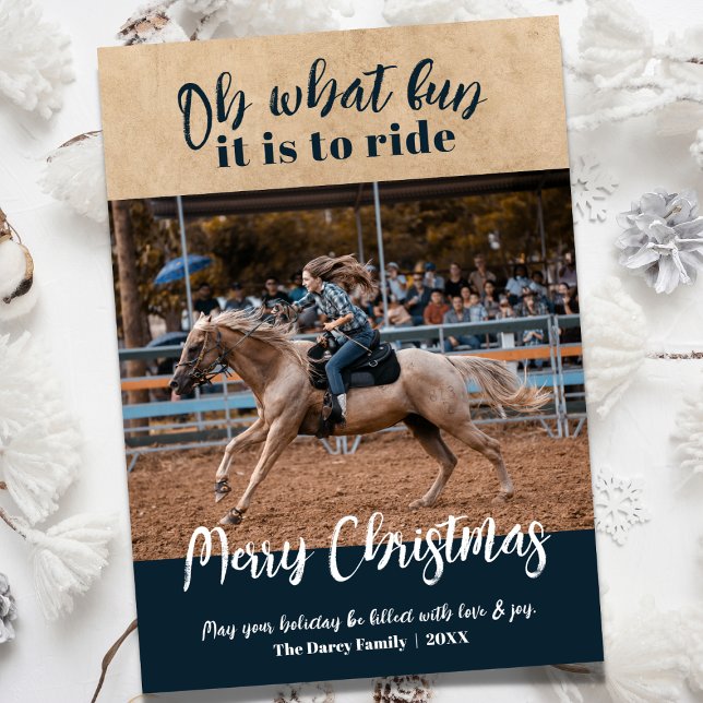 Oh What Fun Horse Rodeo Christmas Photo Card (Creator Uploaded)