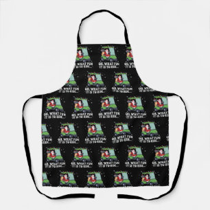 Oh, What Fun Is It To Ride Santa Golf Christmas  Apron