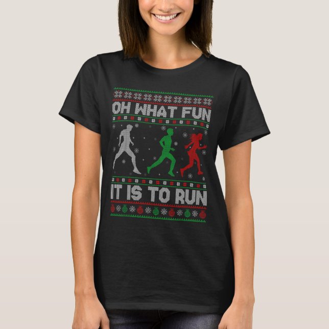 Oh What Fun Is It To Run Ugly Christmas Sweater Ru (Front)