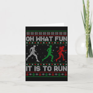 Oh What Fun Is It To Run Ugly Christmas Sweater Ru Card