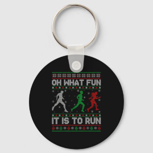 Oh What Fun Is It To Run Ugly Christmas Sweater Ru Key Ring