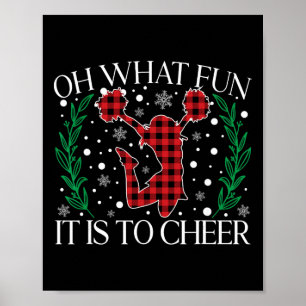 Oh What Fun It Is To Cheer Christmas Cheerleading Poster