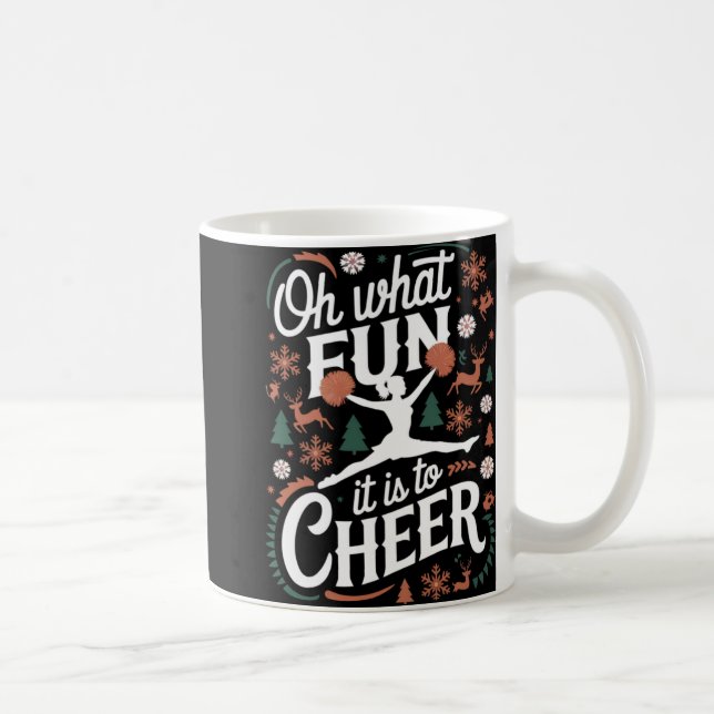 Oh What Fun It Is To Cheer Ugly Cheerleading Xmas  Coffee Mug (Right)
