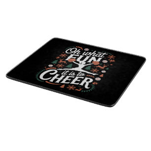 Oh What Fun It Is To Cheer Ugly Cheerleading Xmas Cutting Board