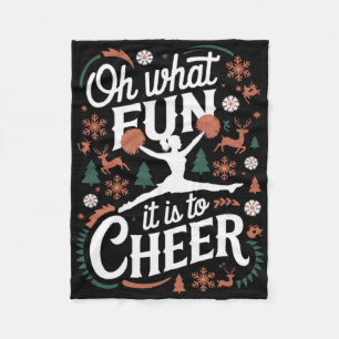 Oh What Fun It Is To Cheer Ugly Cheerleading Xmas  Fleece Blanket