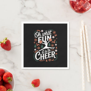 Oh What Fun It Is To Cheer Ugly Cheerleading Xmas Napkin