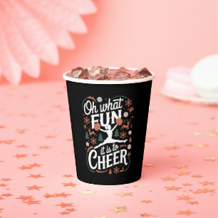 Oh What Fun It Is To Cheer Ugly Cheerleading Xmas Paper Cups