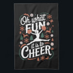 Oh What Fun It Is To Cheer Ugly Cheerleading Xmas Tea Towel<br><div class="desc">Oh What Fun It Is To Cheer Ugly Cheerleading Christmas</div>