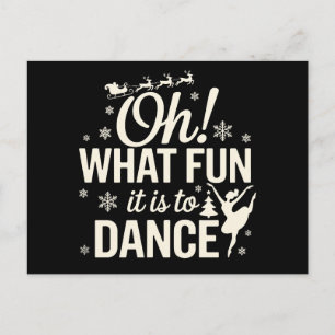 Oh What Fun It Is To Dance Christmas Ballet Xmas Holiday Postcard