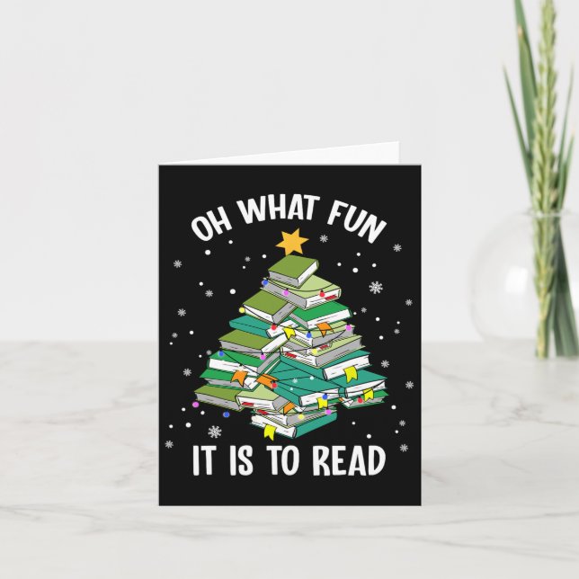 Oh What Fun It Is To Read Christmas Tree Book Love Card (Front)