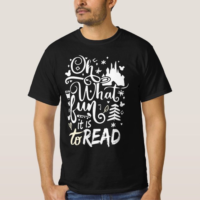 Oh What Fun It Is To Read Librarian Christmas Book T-Shirt (Front)
