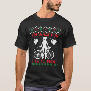 Oh What Fun It Is To Ride Bicycle Christmas Cyclin T-Shirt