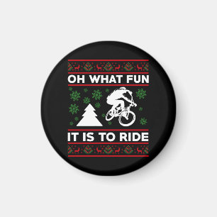 Oh What Fun It Is To Ride Bicycle Christmas Magnet