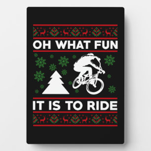 Oh What Fun It Is To Ride Bicycle Christmas Plaque