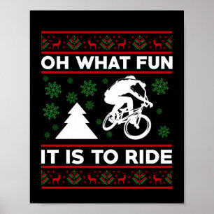 Oh What Fun It Is To Ride Bicycle Christmas Poster