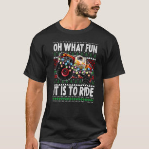 Oh What Fun It Is To Ride  Christmas Monster Truck T-Shirt